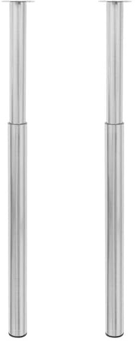 Augerlite 2 x Teleskopfuß Tischbein aus Edelstahl 710-1100 mm höhenverstellbar, Robustes Möbelfuß Set für Tischgestell, Arbeitsplatte, Schreibtisch, Küchentisch, einfache Montage, DIY Möbelbau