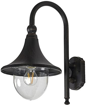 Lindby Wandlampe aussen IP44, Aussenwandleuchte Laterne Finish rostbraun Außenbeleuchtung Wand für Hof Garten Terrasse Balkon Haus Aussenleuchte
