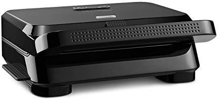 DeLonghi SW12B.BK Elektrogrill, 800 W, Kontaktgrill, Tisch, Gitter, Schwarz ( Toaster fuer Sandwich )
