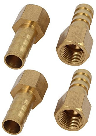 sourcing map Raccord Cannelé 1/8BSP Femelle Filetage 8mm Tuyau Barbillon Coupleur Connecteur Adaptateur 4pcs