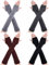 Bememo 4 Paar Winter Lange Fingerlose Handschuhe Gestrickte Armwärmer Ellenbogen Länge Handschuhe Daumen Loch Handschuhe für Damen Mädchen (Farbe F)