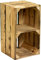 Kistenkolli Altes Land kleine massive Obstkiste Hilde 38x22x19cm Regalkiste Weinkiste Holzkiste Aufbewahrungskiste DVD/CD -Bücherregalkiste Gartendeko Balkond (Hilde geflammt Quer)