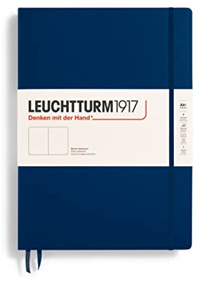 LEUCHTTURM1917 359870 Notizbuch Master Classic (A4+), Hardcover, 235 nummerierte Seiten, Marine, Blanko