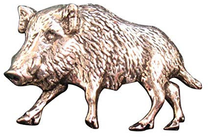 Ansteckpin Wildschwein | für den Hut oder das Revers | Perfekt zum Jagd-Outfit | Anstecker Pin Button | Altsilber