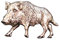 Ansteckpin Wildschwein | für den Hut oder das Revers | Perfekt zum Jagd-Outfit | Anstecker Pin Button | Altsilber