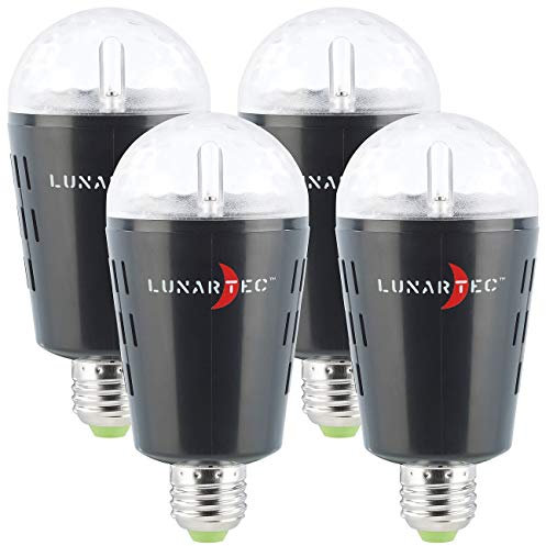 Lunartec Disco-Licht Glühbirne: 4er-Set Disco-LED-Lampen mit Sternenfunkel-Effekt & Soundsensor, E27 (E27 Lichter, LED-Discolicht, Party)