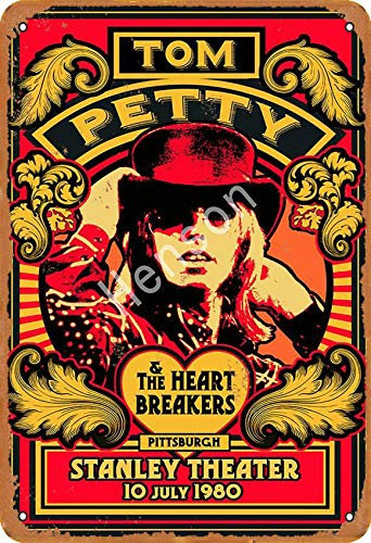 Henson Tom Petty The Heart Beeakers Traditionelles Vintage-Blechschild Logo 30,5 x 20,3 cm, Werbung, auffällige Wanddekoration