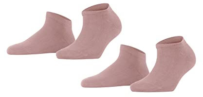 FALKE Happy Double Pack W Sn cotone bassi tinta unita confezione di 2 paia, Calzini corti Donna, Rosa Blossom 8645, 39-42