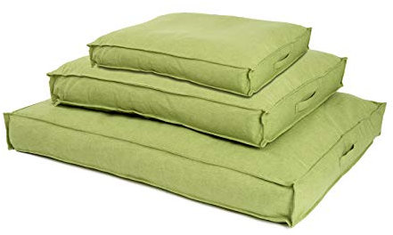 JAMAXX Premium Hundekissen Orthopädisch Memory Foam, Edle Leinen Optik, Waschbarer Bezug, Extra Nässeschutz Wasserabweisend - Kuschelig Weich, Visco Elastische Kissenfüllung, PDB1005 ((M) 90x70, lime)