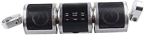 Riloer Moto Bluetooth o Sound, 12V Étanche Moto Bluetooth o Radio Support Guidon Stéréo MP3 Haut-Parleur, Noir