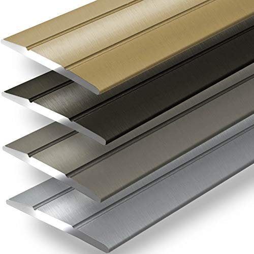 Metal Transition Strip Profile | Aluminium Flooring Strip for Parquet, Laminate, PVC, Cork | C-Shape | Pre-Drilled or Self-Adhesive (Width: 36 mm, Length: 90 cm, Bronze, Self-Adhesive)