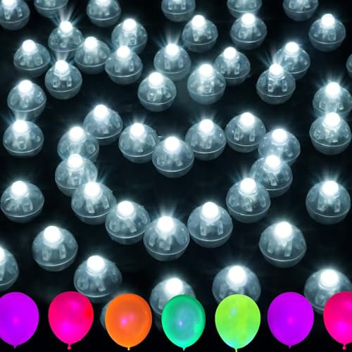 LURICO 100 Stück LED Ballons Lichter, Mini Leuchtkugeln, LED Ballon Party lichter für Papierlaterne Weihnachten Hochzeit Geburtstag Party Dekoration (Weiße)