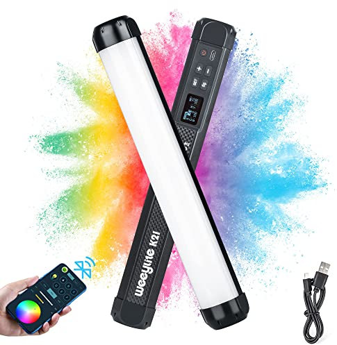 weeylite K21 RGB Handheld LED Videolicht stab Fotografie Licht 1200Lumen mit Bluetooth (APP)-Steuerung Vollfarbig dimmbar 2500–8500 K, eingebauter Magnet, wiederaufladbar CRI≥95 TLCI≥97