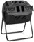 Goplus Pattumiera per compost, compostiera rotante da 43 galloni, a doppia camera, con porta scorrevole, guanti, bicchiere per compost, per esterni, giardino, cortile (nero)