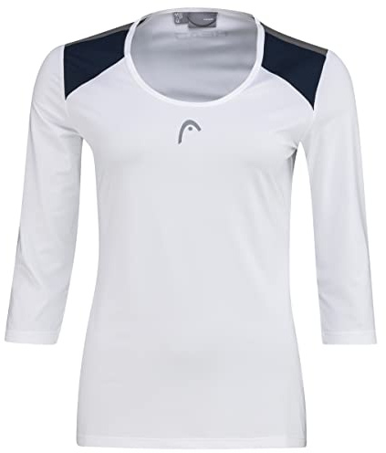 HEAD Club 22 Tech 3/4 Shirt Women, weiß/blau, XS