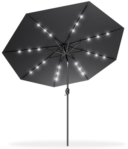 AufuN 300/350cm Sonnenschirm, Gartenschirm mit Kurbe | Gartenschirm mit Kurbel, Marktschirm, UV-Schutz 40+, Terrassenschirm, runder robuster Schirm für Garten, Balkon, Terrasse