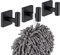 KOKOSIRI Robe Hook Bathroom Towel Coat Hooks Matte Black for Bath Kitchen Wall 3 Pack Stainless Steel B1013BK-P3