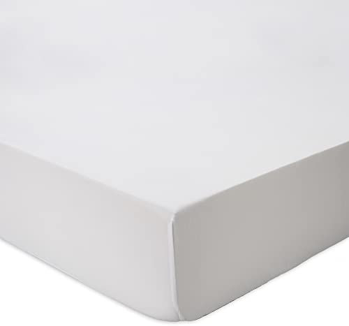 URBANARA Satin-Spannbettlaken Oufeiro - 100% Bio-Baumwolle, Weiß - 180 x 200 x 28 cm, Baumwoll-Laken, Baumwoll-Bettlaken, Baumwoll-Spannbettlaken, Baumwoll-Spanntuch Boxspringbett