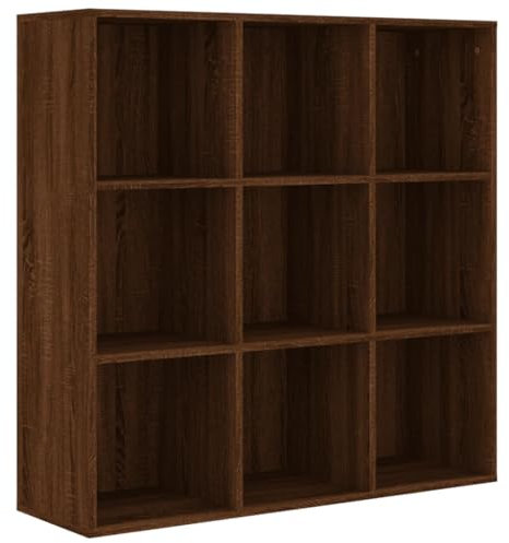 vidaXL Bücherschrank, Bücherregal mit viel Stauraum, Büroschrank für Schlafzimmer Wohnzimmer Büro, Aktenschrank Schrank Raumteiler, Braun Eichen-Optik