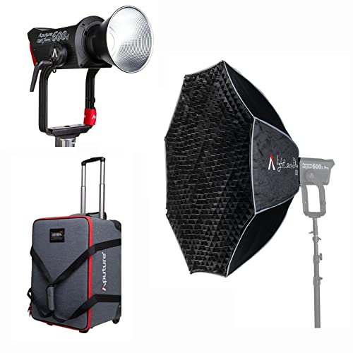 Aputure LS 600d mit OcatDome 120 Softbox, professionelles 600 W Tageslicht 5600 K Bowens Mount LED-Videoleuchte (V-Mount), CRI 96+ TLCI 96+,8 integrierte FX-Unterstützung Sidus Link APP