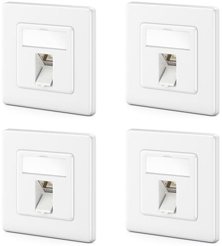 deleyCON Set Keystone + Boîtier de Réseau CAT8 2000 MHz 40 Gbit/s - Module Encastrable avec Prise RJ45 - Blindage STP - Boîtier Métallique pour Données