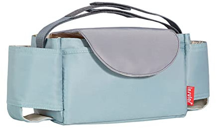 Kinderwagen-Organizer, einfach zu installierende wasserdichte Kinderwagen-Organizer-Tasche mit großer Kapazität für Kinderwagen wie Uppababy, BOB, Regenschirm und Kinderwagen Grün