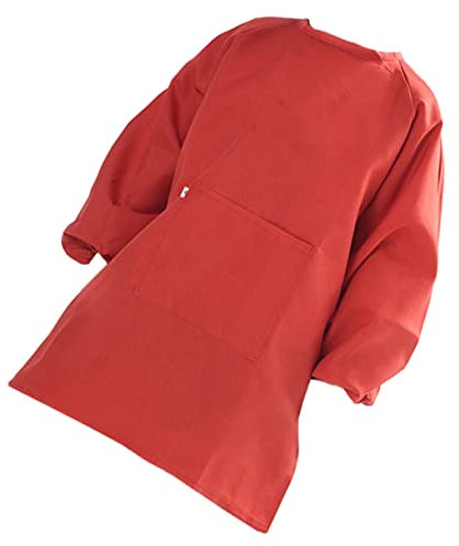 BCOATH 1Stk Kittel zeichnen kinder bastelset basteln für kinder weiße Baumwollhandschuhe Schürze zum Malen Kunstkittel für Kinder Malkittel Schüttgut Arbeitskleidung Kleidung bemalen rot