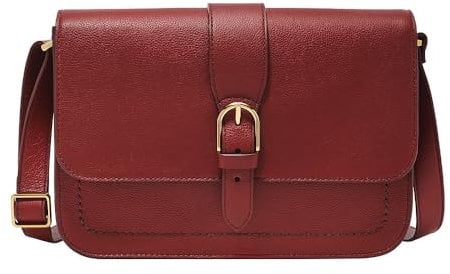 Fossil Damentasche Zoey, rote grosse Crossbodytasche aus Leder, L: 25,4 cm, B: 7,6 cm, H: 17,8 cm, ZB1935602