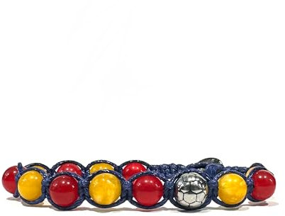 clorophilla. Armband Fußball Teams Serie A Fan verstellbar aus Steinen und Stahl – Herren Damen und Kinder – robust und hochwertig – Schmuck Geschenk Fußballfans, Taglia unica, Baumwolle