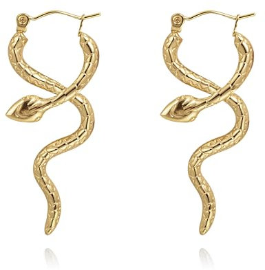 Joo&Rind Ohrringe Gold, Creolen Goldene Ohrringe Damen, Huggie Creolen Gold, Kleine Schlange Tropfen Ohrringe, Hypoallergene Edelstahl Schmuck für Damen, Geschenke für Frauen