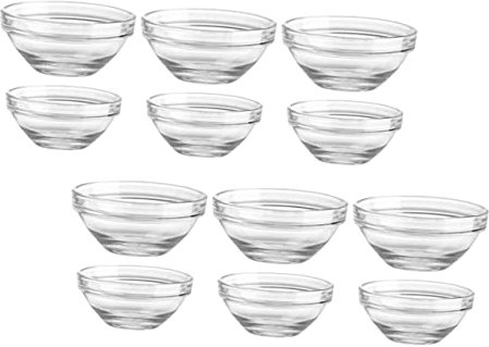 Cabilock Lot De 12 Bols En Verre Pour Desserts Gelées Puddings Bouchées Résistants À La Chaleur Passent Au -