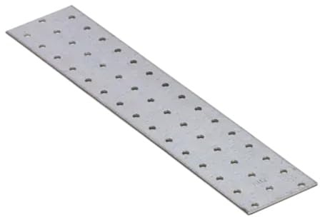 60mm x 300mm Galvanised Perforated Flat Plate Connector Joining Plates Metal Brace Brackets for Wood 2mm Thick Steel PP30 (Pack of 1) L03-06ABC
