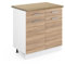Vicco Küchenunterschrank R-Line, Schubladenschrank für die Küche, Sonoma/Weiß, 80 cm, AP Eiche
