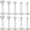 Telooco 10 Pcs 18G Flat Back Nose Stud Surgical Steel Earrings Studs Anti-allergic Silver Internally Threaded Labret Stud Tragus Piercing Jewellery
