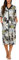BESDEL Nachthemden für Damen Lang Casual Nachtkleid Baumwolle Bequemes Schlafhemd Leicht Reißverschluss Hauskleid mit Taschen Print-Grün, Größe XL