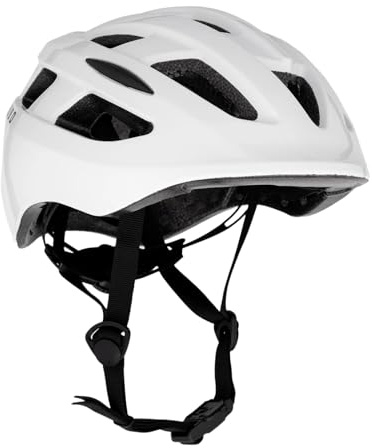 ATTABO Fahrradhelm Damen Herren Bonkers Größe M Weiß Fahrradhelm mit In-Mold Technologie mit 18 Belüftungslöchern mit LED-Licht Helmverstellung durch Knopf Langlebiges PC-Material Wärmeschutz