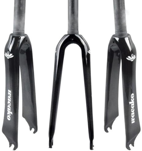 14/16/18/20/22 Inch Folding Bike Rigid Fork T700 Carbon Fiber Bmx Fork C-Brake QR 28.6mm Straight Tube Front Fork Width 74mm/100mm