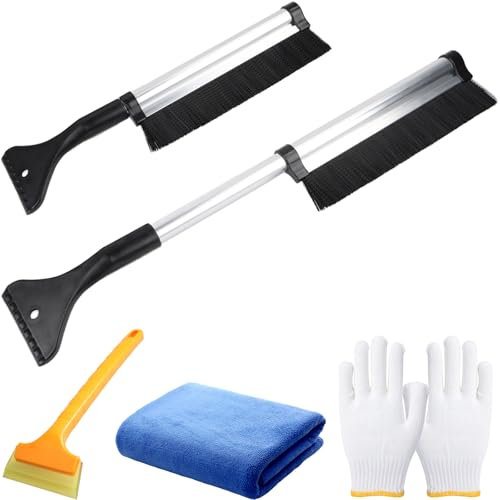 Ruikdly Eiskratzer Auto, 2 In1 Auto Reinigungsbürste Eiskratzer Schneebesen, Teleskop Mit Eisbrecher Schneekratzer, Für EIS Entferner Autoscheibe,Heckscheiben Und Seitenfenstern
