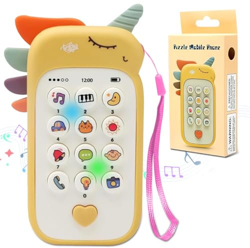 Xwin Baby Phone Toy - Soft Interactive Musical Toys for 1 Year Olds, Baby Mobile Phone Toy with Animal Sounds and Lights, Educational Toddler Gift for Boys and Girls Aged 12-24 Months