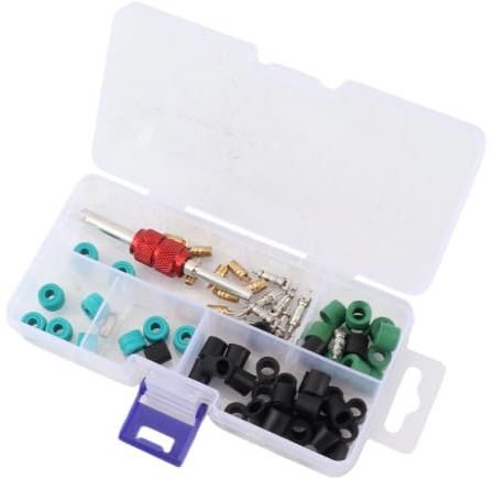Kit de Reparación de Aire Acondicionado de 71 Piezas, Adaptador de Tubo de Líquido de Manguera de Recarga de Junta de Goma de CA de Refrigeración Universal, Surtido de