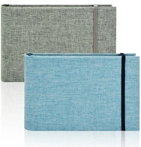2 Pack Fotoalbum, 10 x 15 cm Fotobuch mit 100 Fotos, Leinen Photoalbum, Small Pocket Photo Album zum Einstecken, zum Einstecken mit Leinen Einband für Urlaub Geburtstag Hochzeit Photo