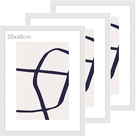accent by nielsen Holz Bilderrahmen Velino, 30 x 40 cm 2er Set, Weiß | Holz (MDF) Fotorahmen im Hoch- & Querformat zum Aufhängen Weiß matt Echtglas