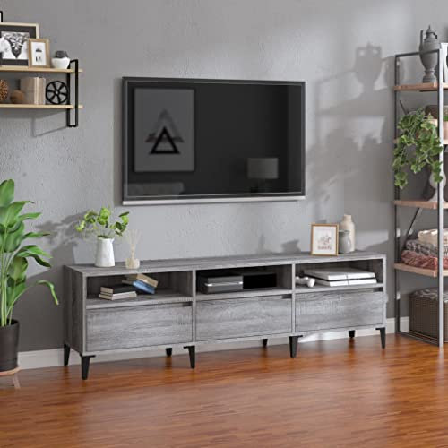 CFODOJ Centres de divertissement et supports TV - Meuble TV - Gris Sonoma - 150 x 30 x 44,5 cm - Bois d'ingénierie