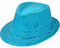 Sternfabrik Pailletten Hut Trilby Vedora Herren Damen Kinder Karneval Fasching Kostüm Glitzerhut (Türkis)