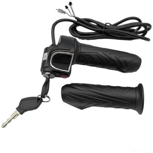 Electric Scooter Meter, Yurefax Turn The Handle Mountain Bike Scooter Power Display Switch Control Ebike Throttle Grip Button With Lock LCD 48V60V