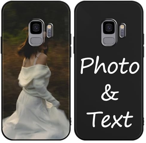 Yirlbey Personalisierte Handyhülle für Samsung Galaxy S9 5,8'', Personalisiert Hülle mit Selbst Gestalten mit Eigenem Bild Foto Motiv Schutzhülle, Individuelle Design Case für Samsung S9,Schwarz
