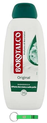 12x Borotalco Bagnoschiuma Originale- Duschgel mit Klassischer Borotalco-Duft - Weiche, Glatte und Samtige Haut - Körperreiniger 450ml + Beni Culinari Kostenloser Schlüsselanhänger