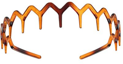 Zickzack Stirnband nachhaltiges Haargürtel Zahnhaarbandmuster für Männer Frauen umweltfreundlich verstellbare leichte Leichtflächen-Grip-Accessoire 90er Jahre Stil Braun