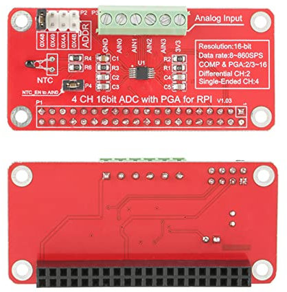 16 Bit ADC Analog zu Digitalem Konvertermodul mit 4 Kanälen I2C -Schnittstelle 3.3V Netzteil für 3/2/B+