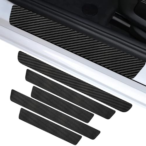 HVCRJY 5 Pcs Carbon Fiber Car Door Sill Protector for Mazda 6 Facelift/Stufenheck GJ/GL ab Bj.2013, Anti-Scratch Paint Protection Decorative Stickers Non-Slip Door Sill Protectors